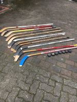 11 Eishockeyschläger mit 7 Pucks , Eiskockey , Puck Niedersachsen - Ahlerstedt Vorschau