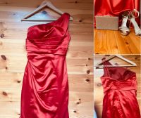 Langes einschultriges Satin Abendkleid in Cinnamon/Rot Gr. 36/38 Berlin - Neukölln Vorschau