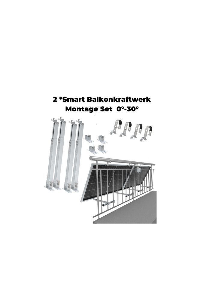 2Montage-Set 0°-30°  für Balkonkraftwerke Photovoltaik in Kaiserslautern