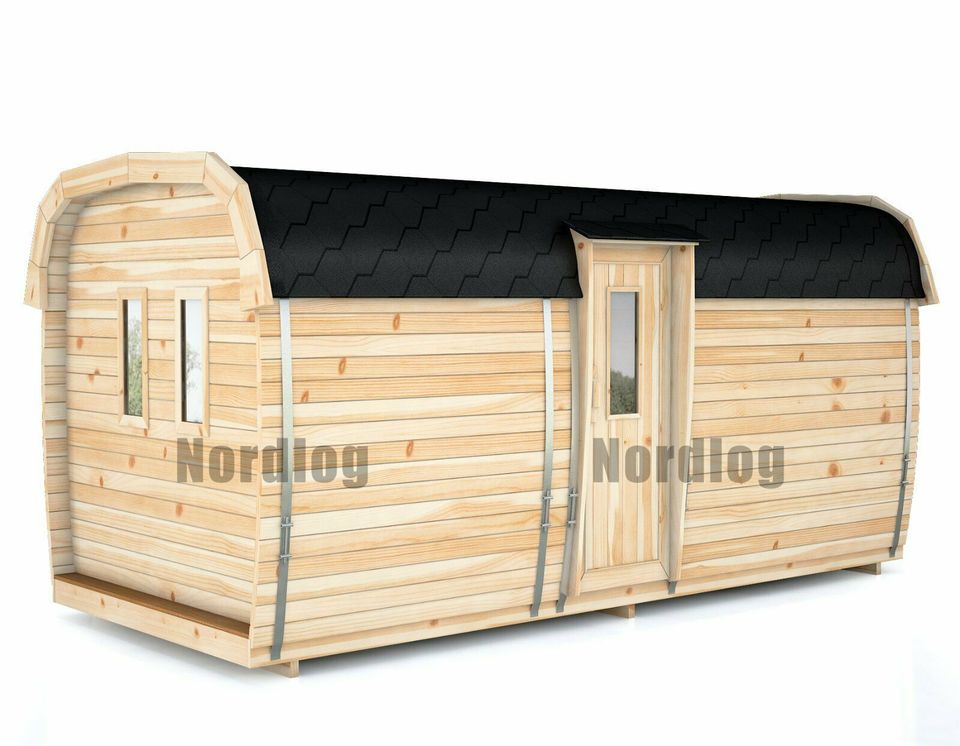 LUXURY NordLog SAUNA BUS 2,3 x 4,8m /Dreizimmer, Einfache Bänke/ in Weil der Stadt