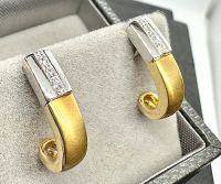 Bicolor Ohrstecker mattiert mit Brillanten 585/14K Gold Nordrhein-Westfalen - Moers Vorschau