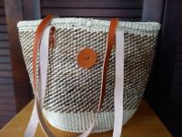 Sisal Bananenfaser Leder Handtasche Shopper beige braun NEU edel Baden-Württemberg - Denzlingen Vorschau