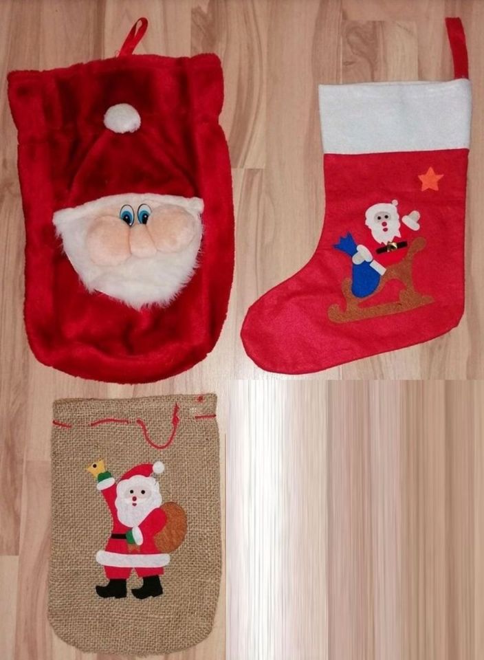 Div. Weihnachts-Mann-Stiefel Nikolaus-Strumpf Säckchen ab 2€-5€ in Schönhausen (Elbe)