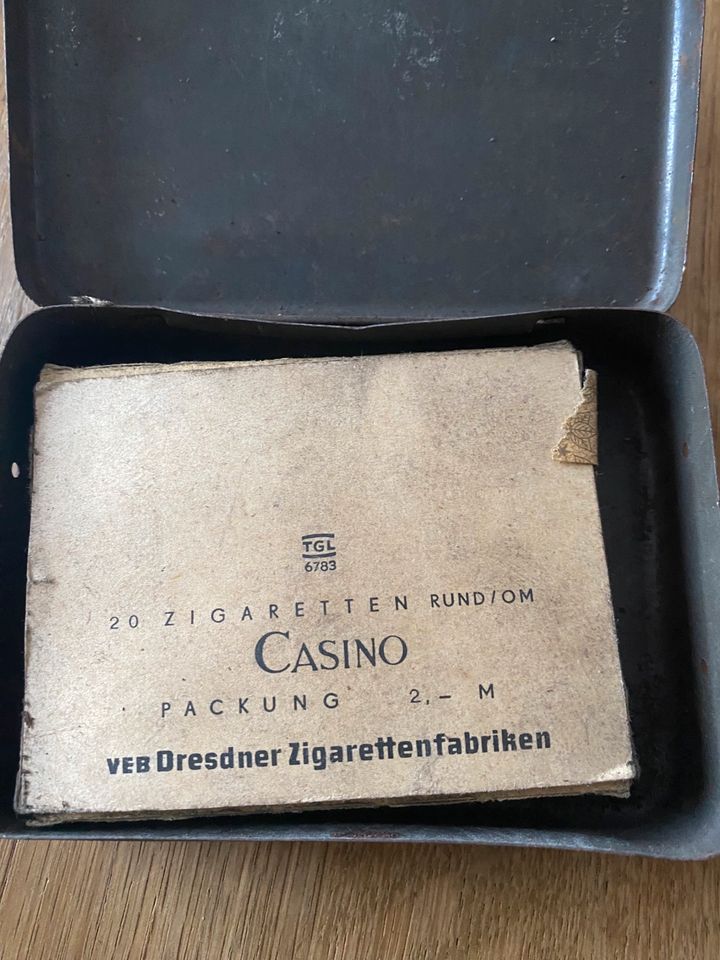 Tabak Zigaretten Dose Plutus Arnold Boninger  Casino in Döbeln