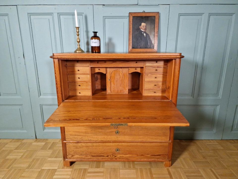 Biedermeier,Weichholz,Sekretär,Antik,Alt,Schreibtisch,Schrank,rar in Grambow (b Schwerin, Meckl)