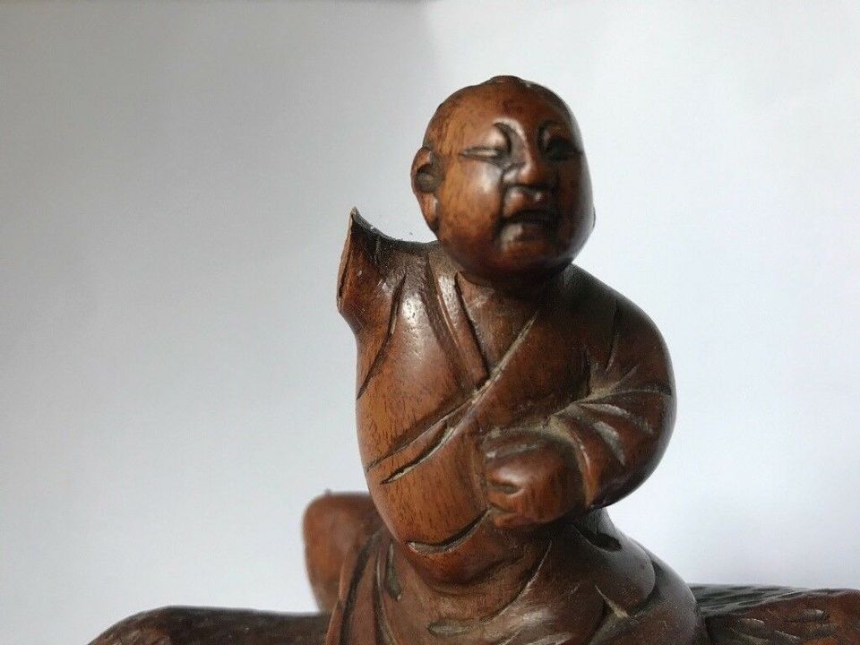 Antique Chinese Carved Wood Water Buffalo Ochse Figur 1900 ???? in Stuhr