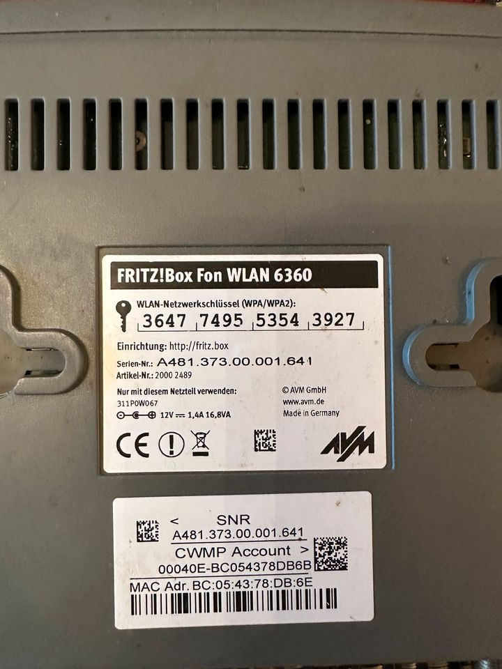 FritzBox WLAN 6360 - Schnelles und zuverlässiges WLAN für Ihr Zuh in München