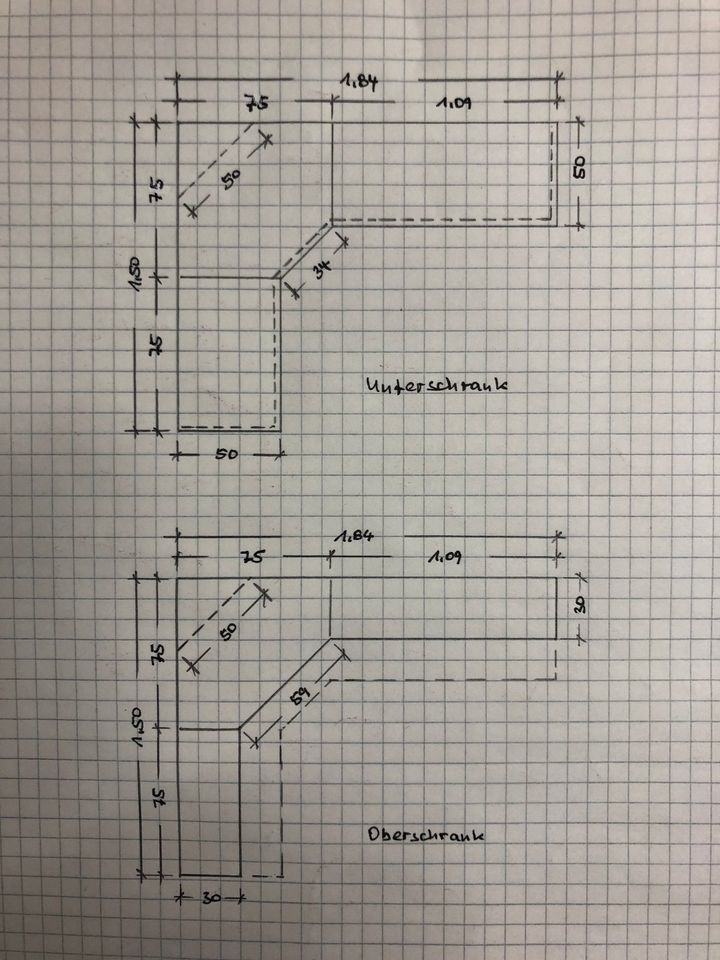 Eckschrank, Esszimmer-/Wohnzimmerschrank, Eiche (rustikal) in Rees