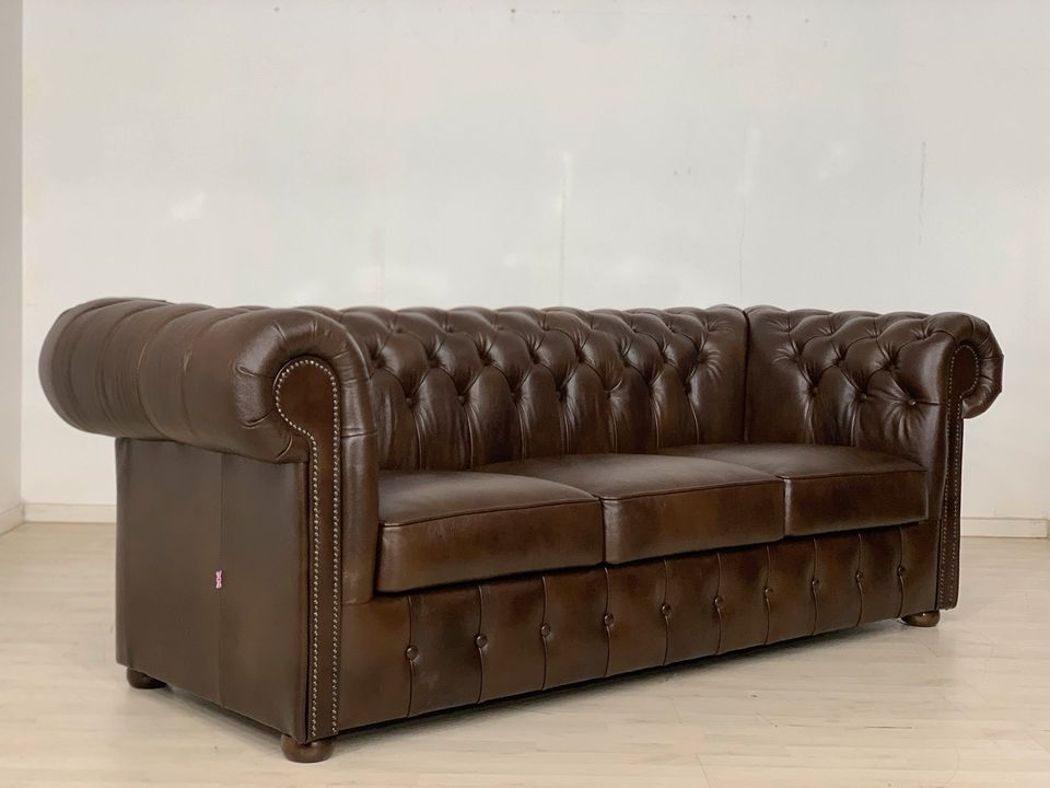 ENGLISH CHESTERFIELD GARNITUR SOFA SESSEL COUCH SOFAGARNITUR 3-2-1 VINTAGE in Berlin