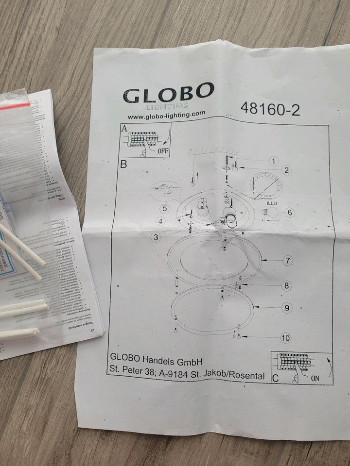 2 runde Deckenleuchten von Globo lightining in Gehrden