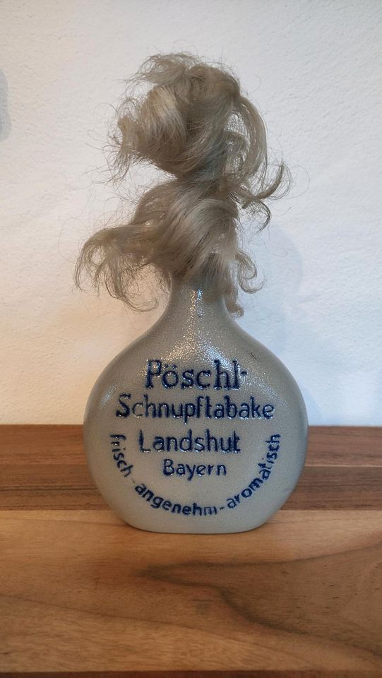 Pöschl Schnupftabak Flasche Keramik mit Korken super Zustand in Hasborn