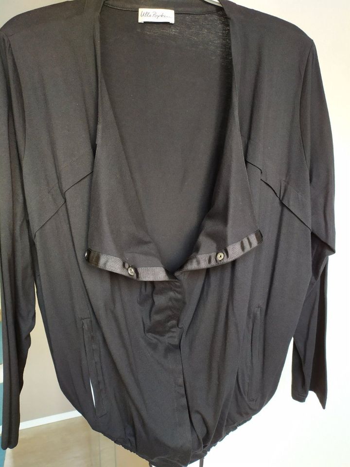 Popken Lagenlook-Jacke, Bikerstil,  Schwarz, Gr. 50/52 in Freiburg im Breisgau