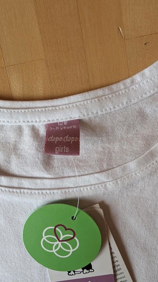 3x Basic Shirt dopodopo Pepperts Gr. 128 134 140 weiß grau Madche in Gladenbach