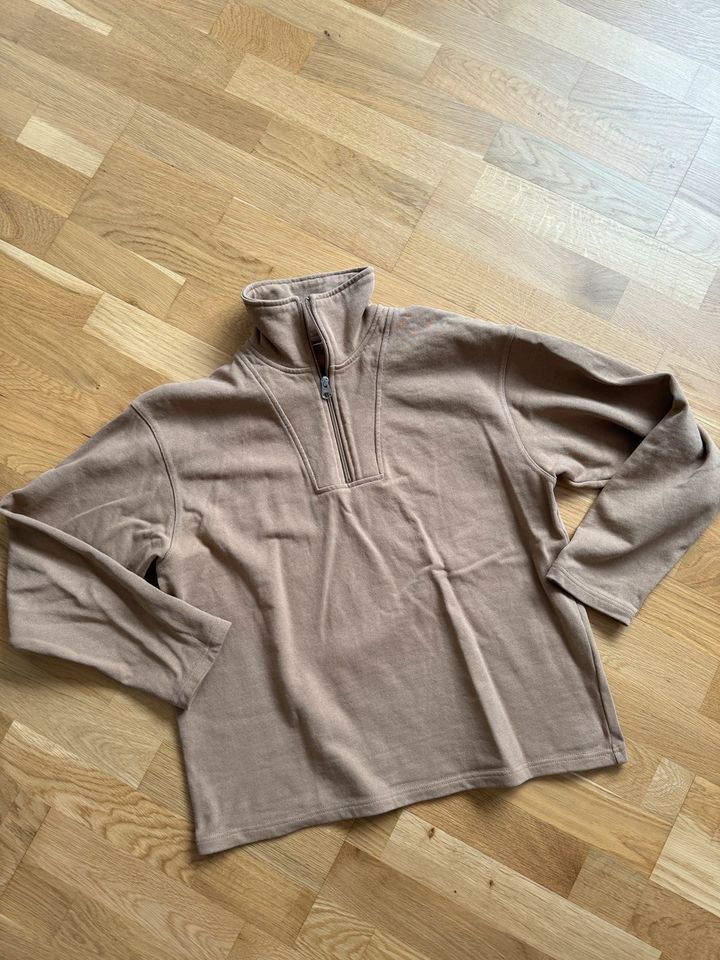 Arket Sweatshirt Pullover mit Zip, beige braun in Köln