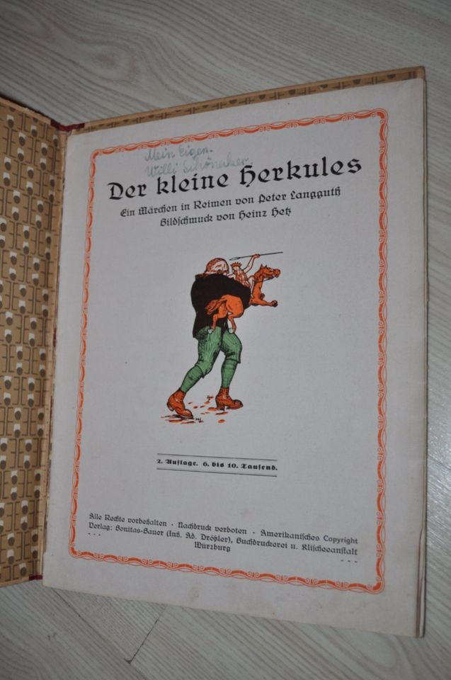 Altes Buch Kinderbuch,Märchen,Reime,Bilder,Der kleine Herkules in Bochum