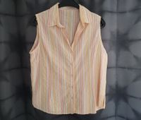 Damen Bluse Shirt ohne Arm Gr. 42 / Gr. L Streifen weiß rosa gelb Rheinland-Pfalz - Alsheim Vorschau