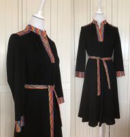 Vintage 70-er Jerseykleid schwarz/bunt Baden-Württemberg - Heidelberg Vorschau