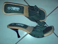 Pantolette Jeansoptik Blau und Holzsohle Gr. 40 Neu Sachsen-Anhalt - Allstedt Vorschau