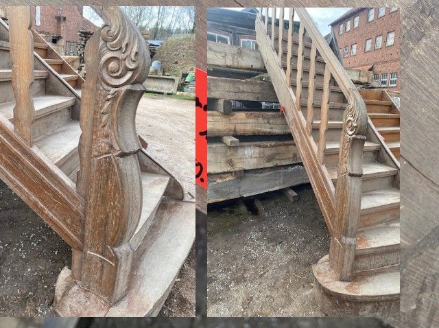 Treppe massiv Eiche – Barockstil – aus dem Emsland 12 Stk Stufen in Lemgo