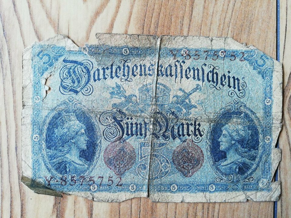 Alte Geldscheine, verschiedener Jahrgänge aus Deutschland 1/2 in Weißbach