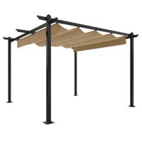 Pergola Gartenhaus Pavillon mit Ausziehbarem Dach 3x3 m Taupe Bayern - Bad Kissingen Vorschau