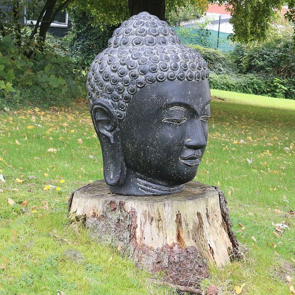 Buddha Kopf Figur Skulptur Lavasand Stein Head Bali ca 70 cm in Bochum