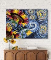 Acrylbild auf Leinwand 70x50 / Wandbild "Sonnenblume" Nordrhein-Westfalen - Jülich Vorschau