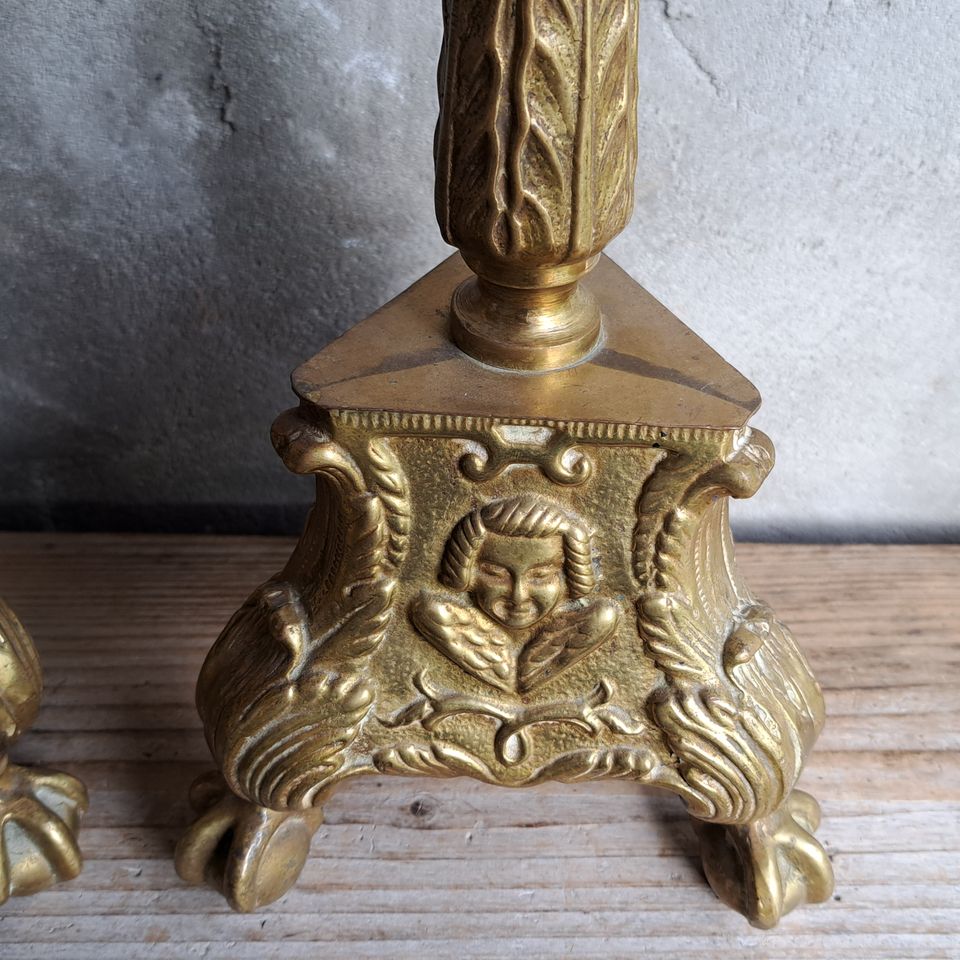 2x Kupfer alter brocante Kirchenleuchter Kerzenständer *Etage3* in Nettetal