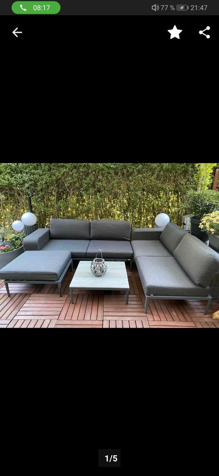 Lounge Möbel Sofa Garten big L Wohnlandschaft grau Metall Kissen in Braunschweig