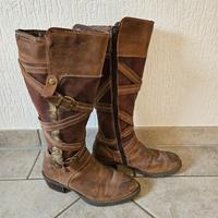TAMARIS Stiefel braun Leder 36 Lederstiefel Schnalle Fell RV Nordrhein-Westfalen - Niederkrüchten Vorschau