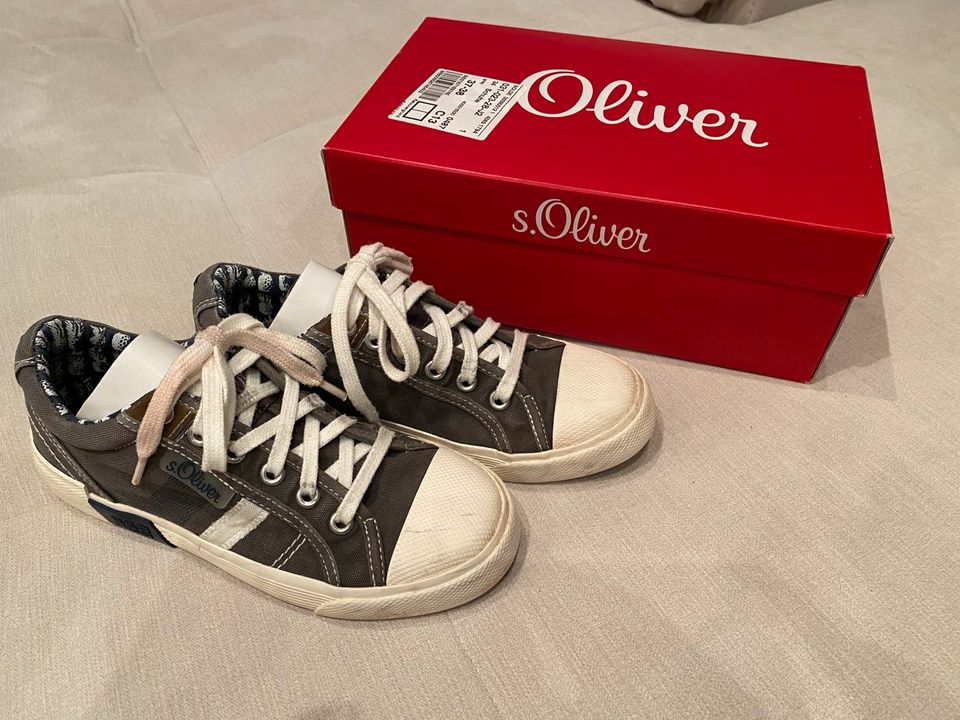 Halbschuhe Jungen S. Oliver Gr 34 grau Canvas Sneaker Schnürschuh in Trossingen