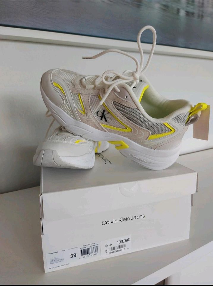 Calvin Klein Retro Tennis Sneaker yellow neon 39 in Oberviechtach