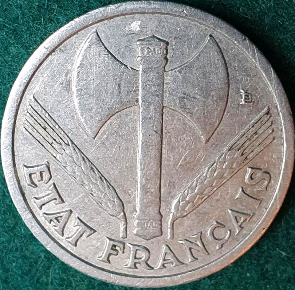 Münze, Frankreich, 1 Franc 1942 in Eggolsheim