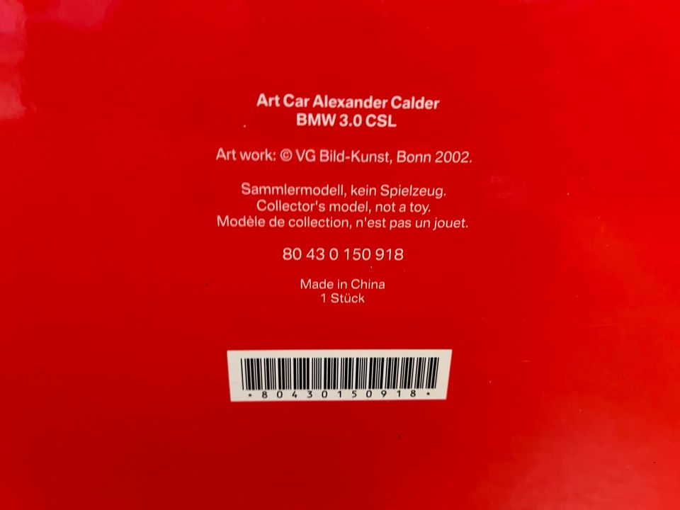 BMW Art Car 1:18 - Alexander Calder - OVP in München