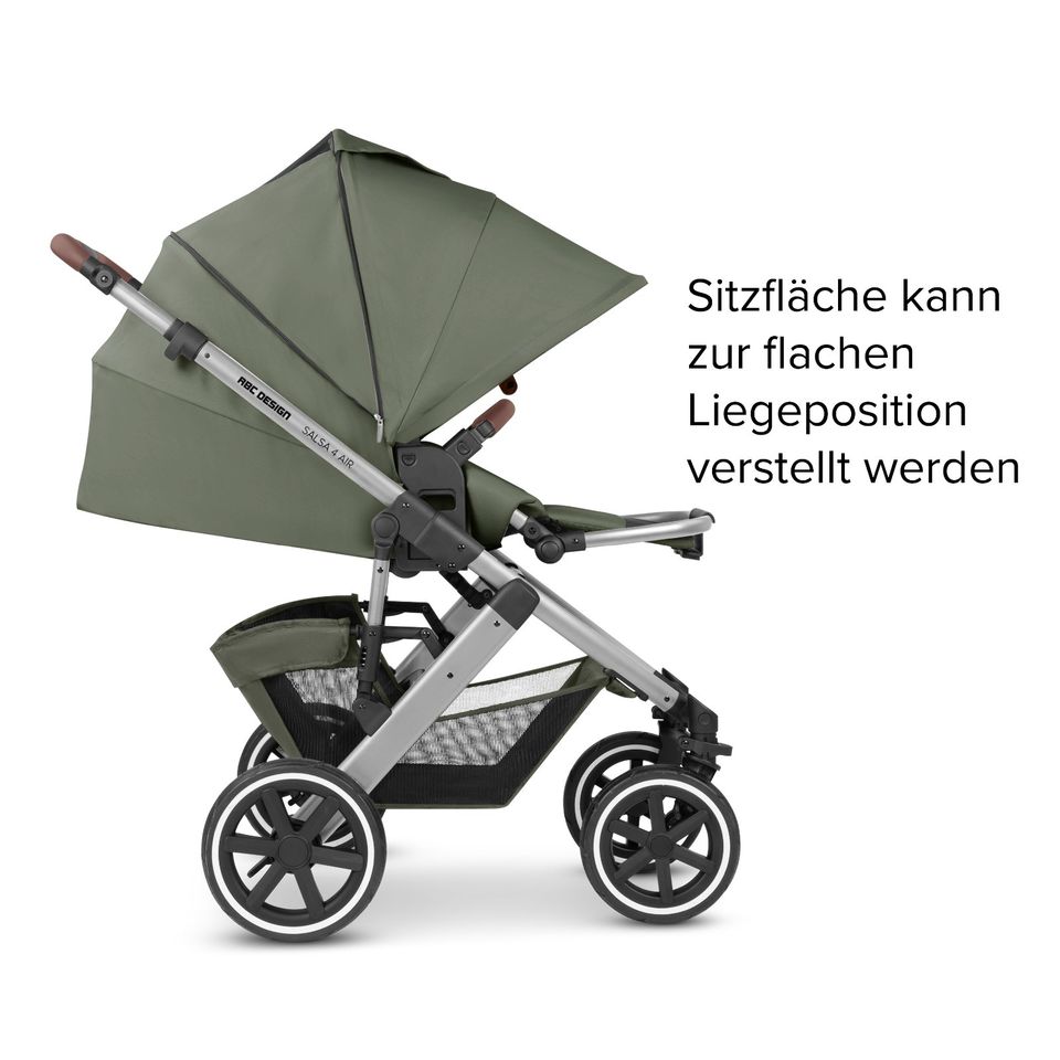 ABC-Design Salsa 4 Air - 2in1 Kinderwagen-Set - Olive - inkl. Babywanne + Sportsitz + XXL-Zubehörpaket - NEU in Fulda