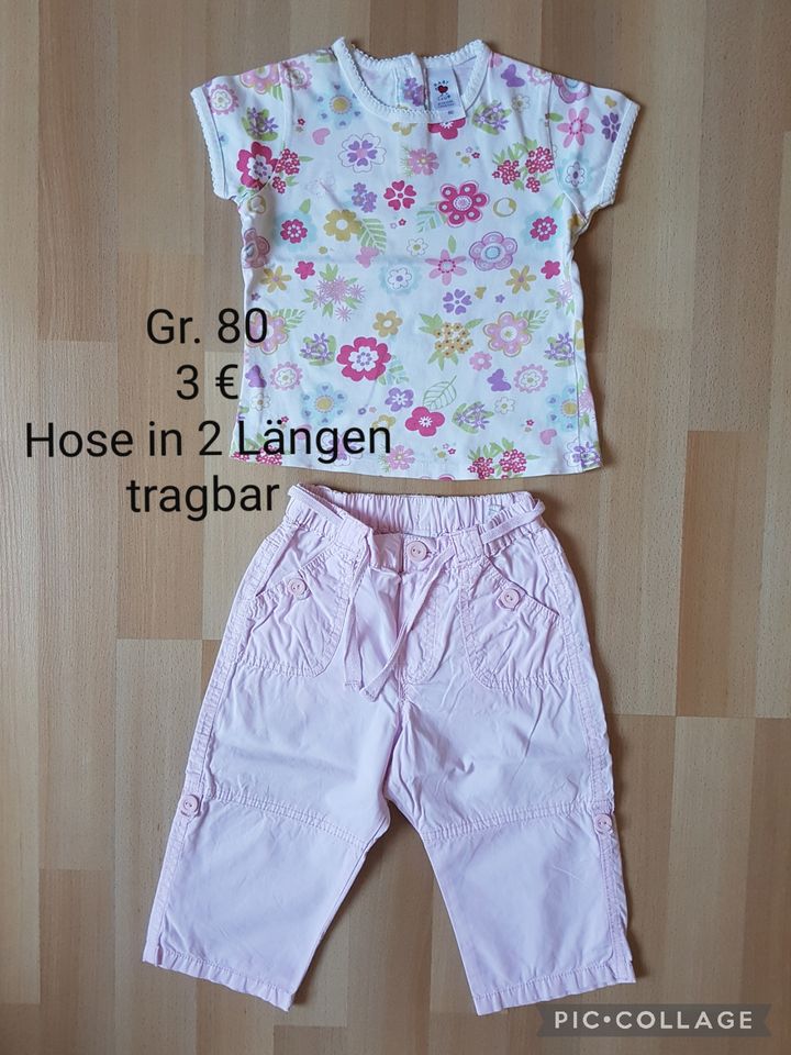 Sommer-Kombi Mädchen Gr. 80 T-Shirt und Hose in Weilerswist