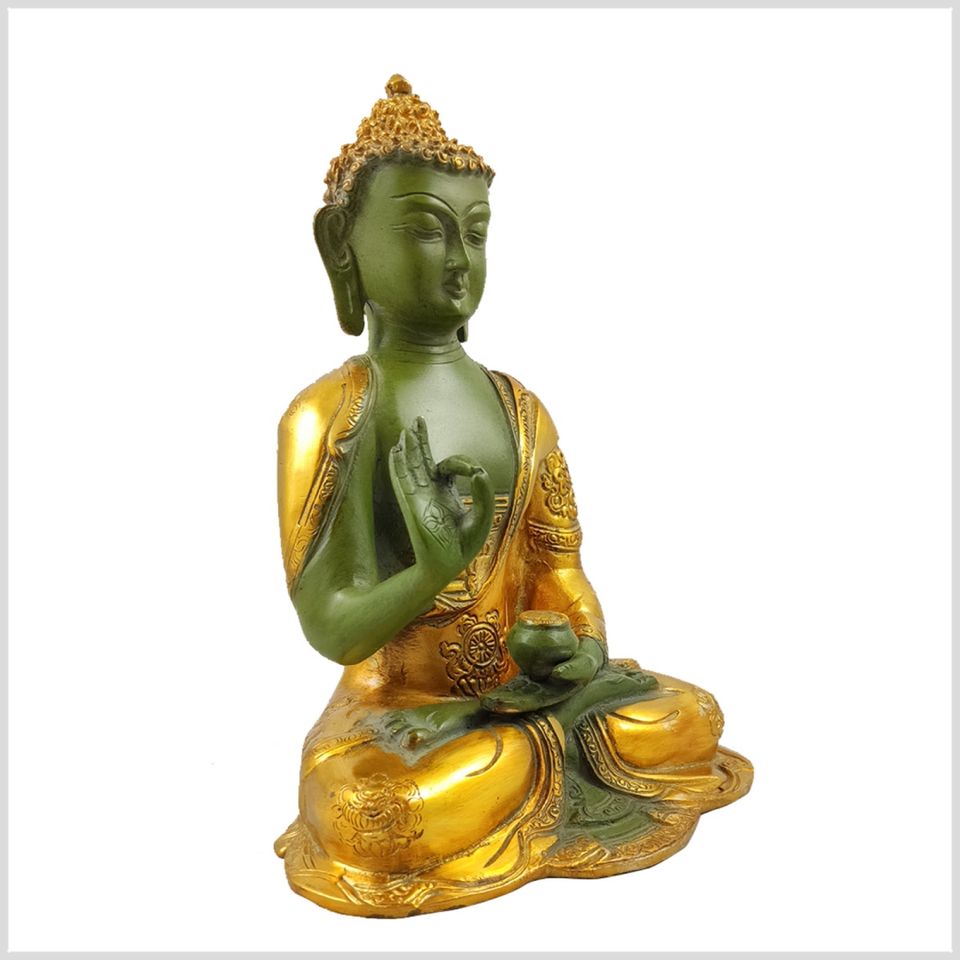 Lehrender Buddha Messing 25cm 3kg mintgrün Ashtamangala Vitarka in München