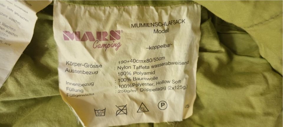 2x Schlafsack / Mumienschlafsack (koppelbar & waschbar) in Aidlingen