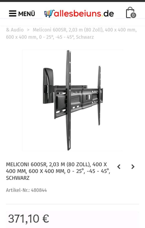 TV Wall Support Slim Wandhalterung in Gengenbach