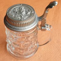 Glas Bierseidel + verzierten Zinndeckel, 0,4 L, Vintage Nostalgie Obervieland - Arsten Vorschau