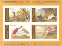 Tansania Block 55 ** John James Audubon - Tiere Vögel Enten Ibis Nordrhein-Westfalen - Kamen Vorschau