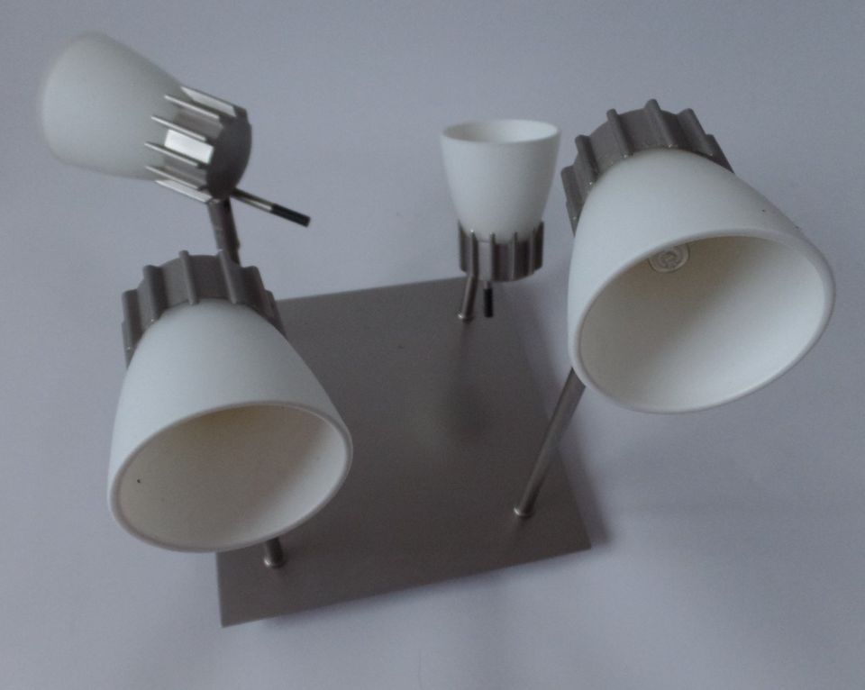 4 strahlige Halogen-Deckenlampe silber/weiß in Müllheim