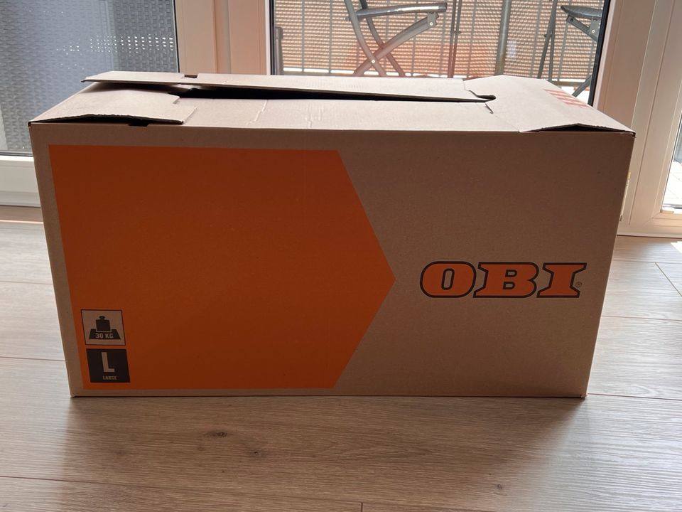 4x OBI Umzugskarton L 80 l 30 kg 67 cm x 35 cm x 35 cm in Köln