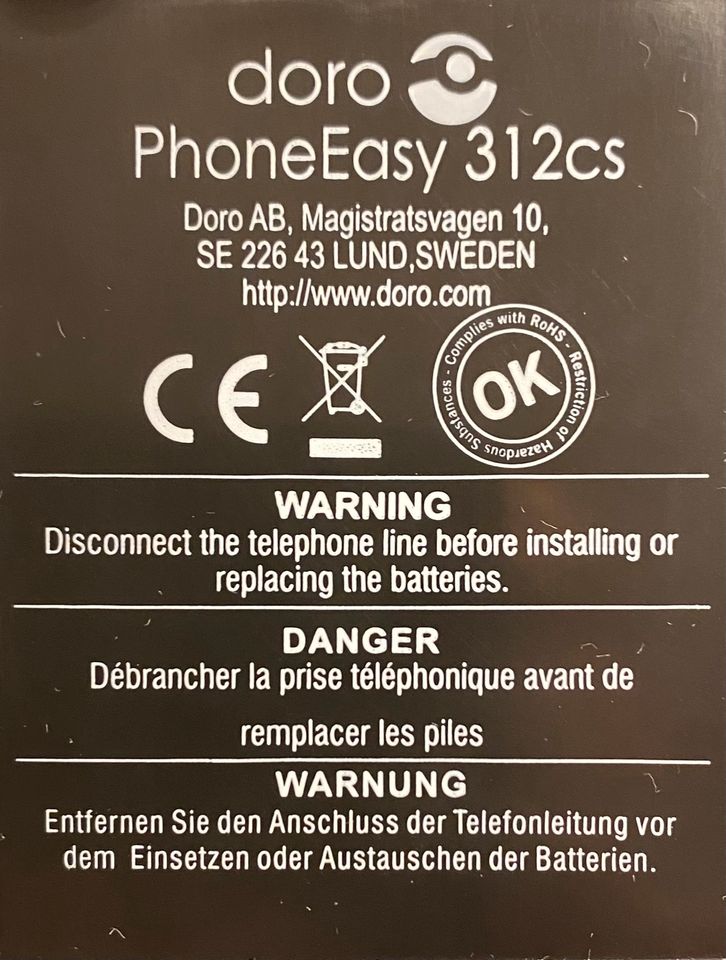 Senioren-Telefon - Doro - PhoneEasy 312cs in Zaisenhausen