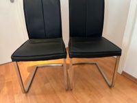 Zwei Freischwinger Stühle Polster schwarz Metall Düsseldorf - Stadtmitte Vorschau
