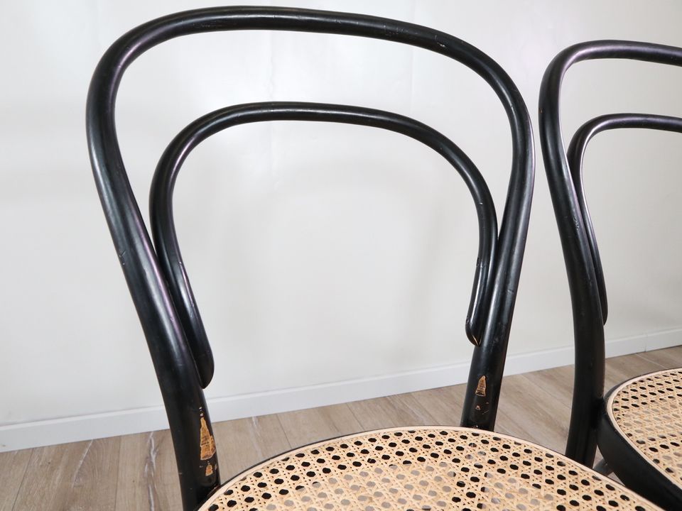 1/2 Thonet 214 Designerstuhl Wiener Geflecht Vintage Schwarz in Wuppertal