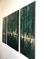 Leinwand Bild ❤️ Acryl “GREEN SKYLINES” XL 3tlg abstrakt Galerie Hessen - Selters Vorschau