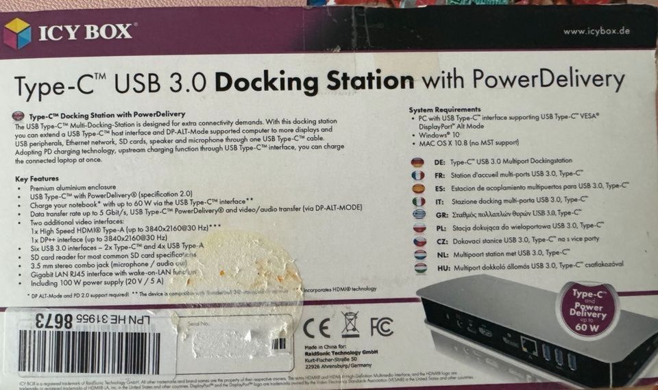 ICY BOX USB-C® Dockingstation, IB-DK2403-C,USB 3;0 Type-A und Typ in Dortmund