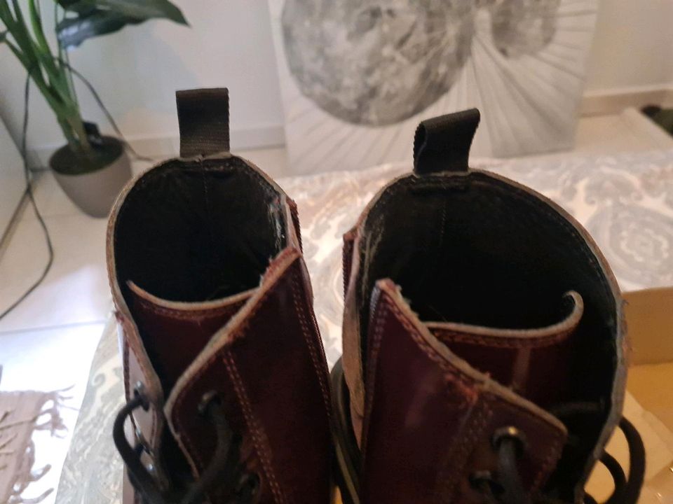 ZignLEATHER - Schnürstiefelette in bordeaux rot Gr. 45 in Stuttgart