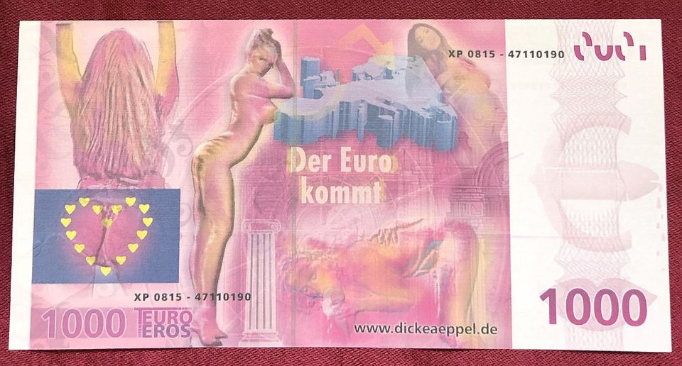 Erotik-Geldschein/Banknote: 1000 Euro der Deutschen Parkbank UNC in Kronach